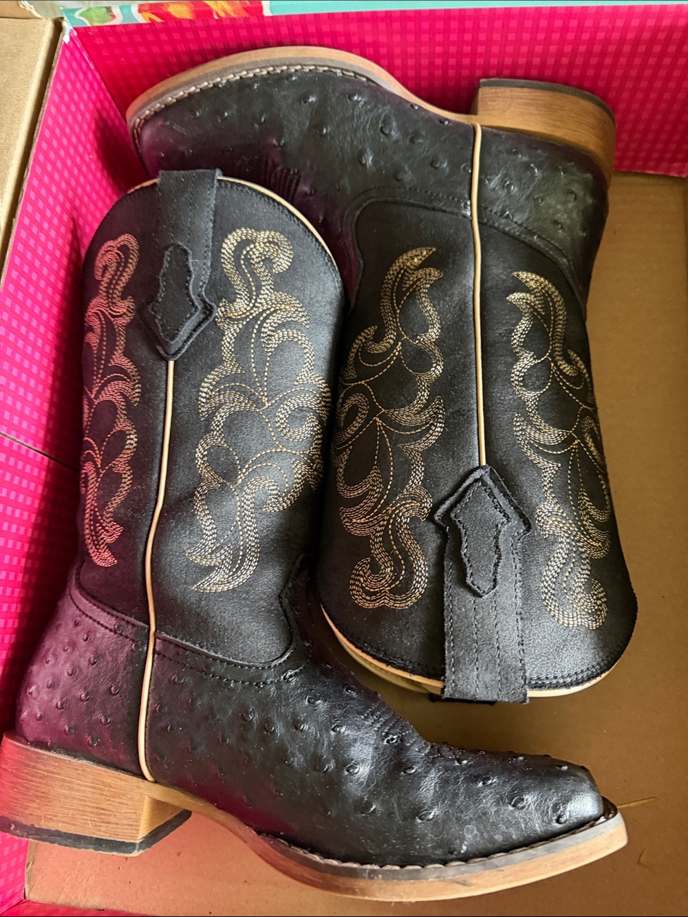 Roper ostrich boots 6.5